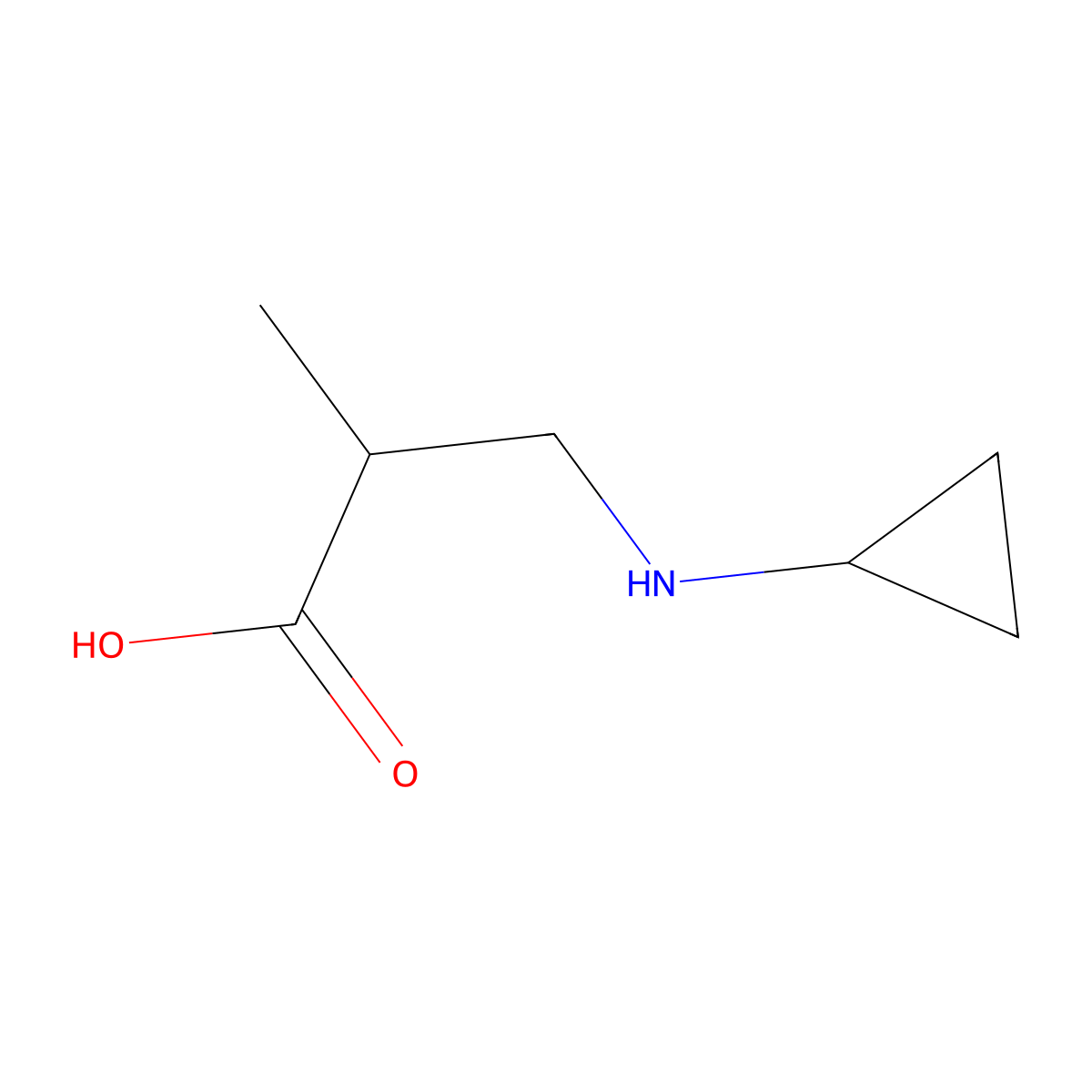 3-(Cyclopropylamino)-2-methylpropanoic acid molecular structure, CAS 1155528-94-1