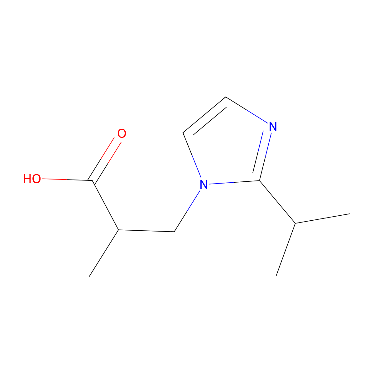 3-(2-isopropyl-1H-imidazol-1-yl)-2-methylpropanoic acid molecular structure, CAS 1155530-28-1