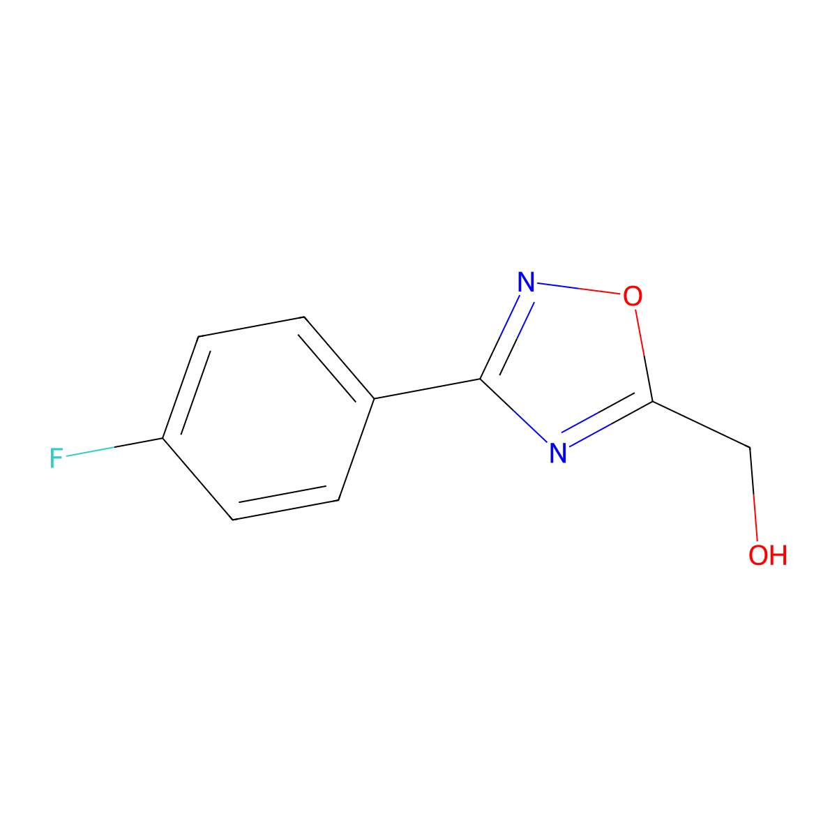 [3-(4-Fluorophenyl)-1,2,4-oxadiazol-5-yl]methanol molecular structure, CAS 1155531-62-6