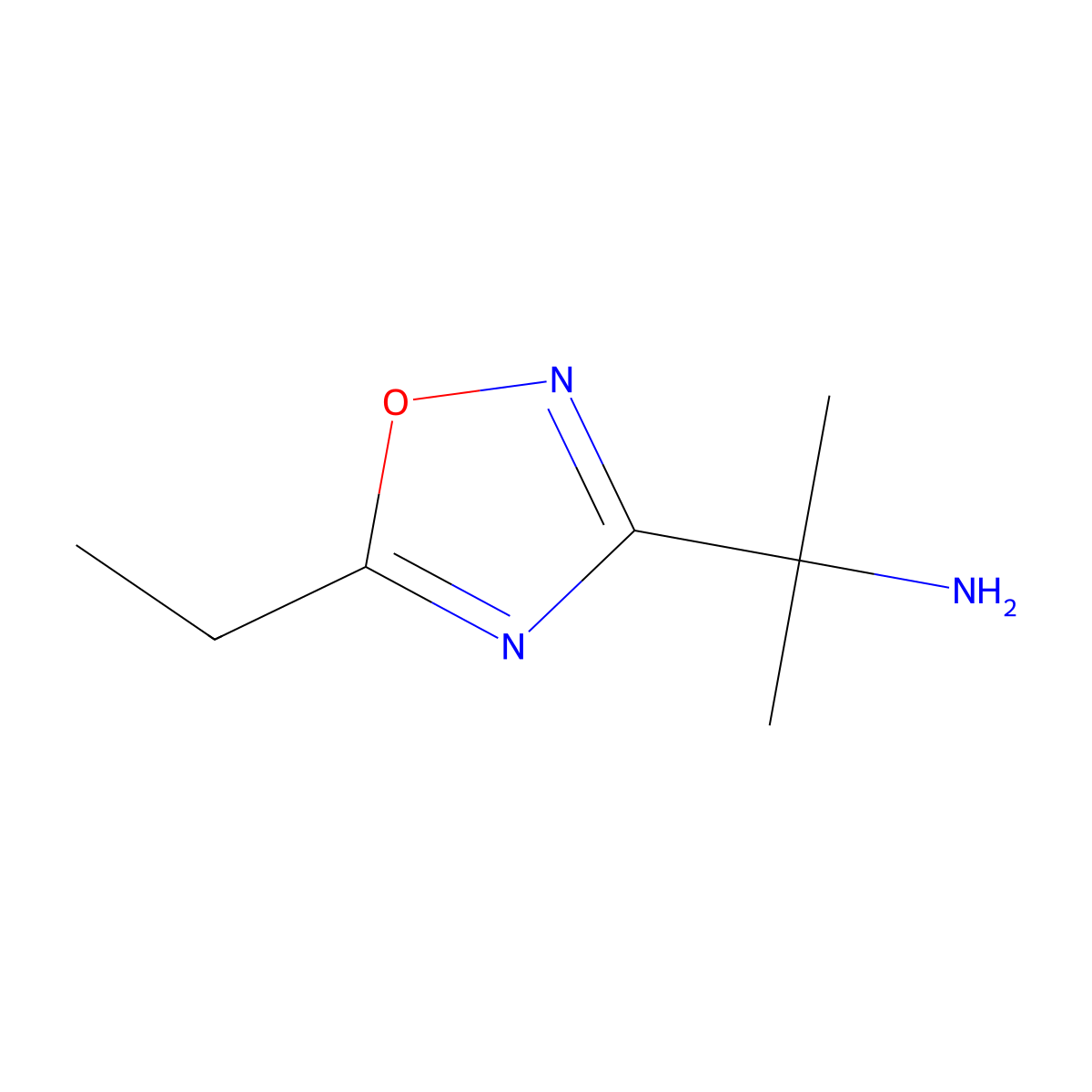 2-(5-Ethyl-1,2,4-oxadiazol-3-yl)propan-2-amine molecular structure, CAS 1155531-76-2