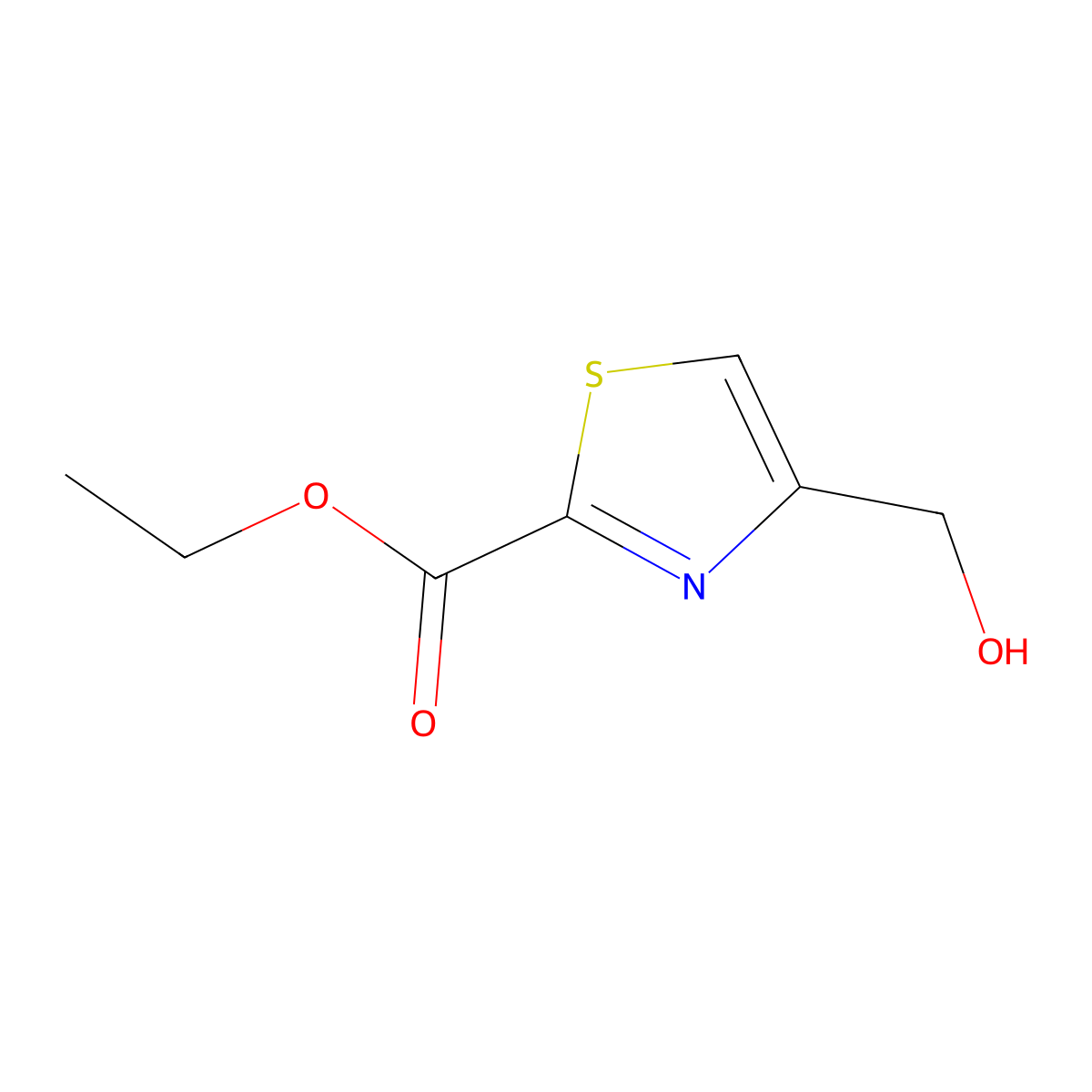 Ethyl 4-(hydroxymethyl)-1,3-thiazole-2-carboxylate molecular structure, CAS 1155532-65-2