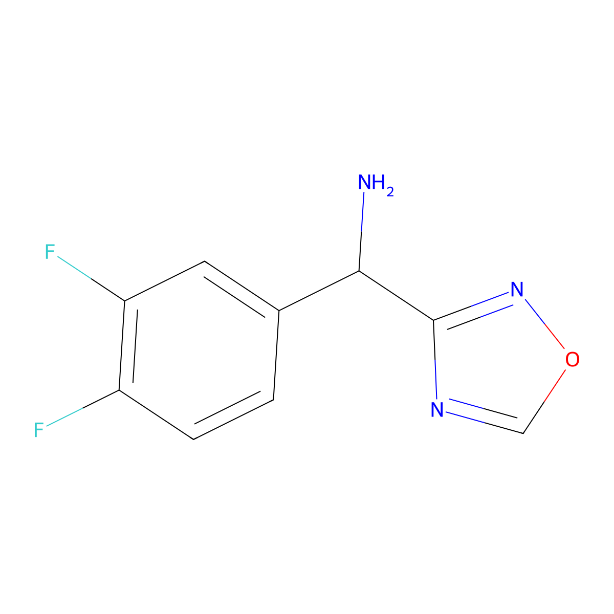 (3,4-Difluorophenyl)(1,2,4-oxadiazol-3-yl)methanamine molecular structure, CAS 1155532-84-5