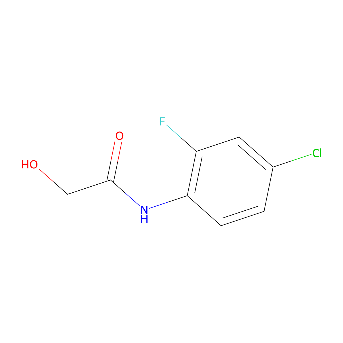 N-(4-chloro-2-fluorophenyl)-2-hydroxyacetamide molecular structure, CAS 1155534-62-5