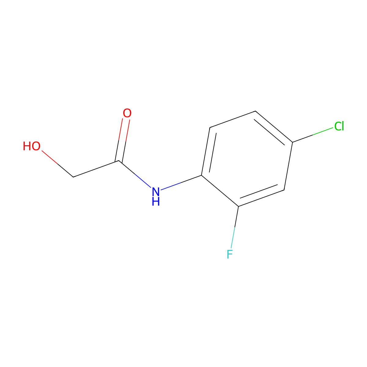 N-(4-chloro-2-fluorophenyl)-2-hydroxyacetamide molecular structure, CAS 1155534-62-5