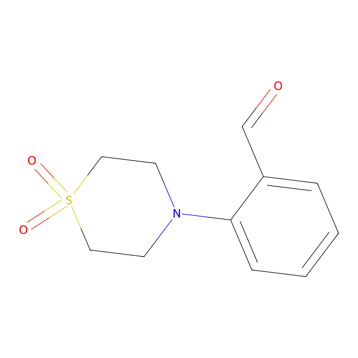 2-(1,1-Dioxo-1lambda6-thiomorpholin-4-yl)benzaldehyde molecular structure, CAS 1155535-71-9