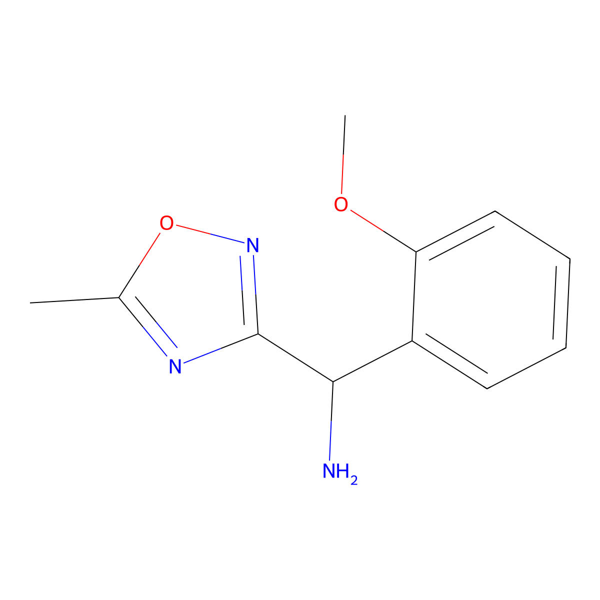 (2-Methoxyphenyl)(5-methyl-1,2,4-oxadiazol-3-yl)methanamine molecular structure, CAS 1155536-80-3