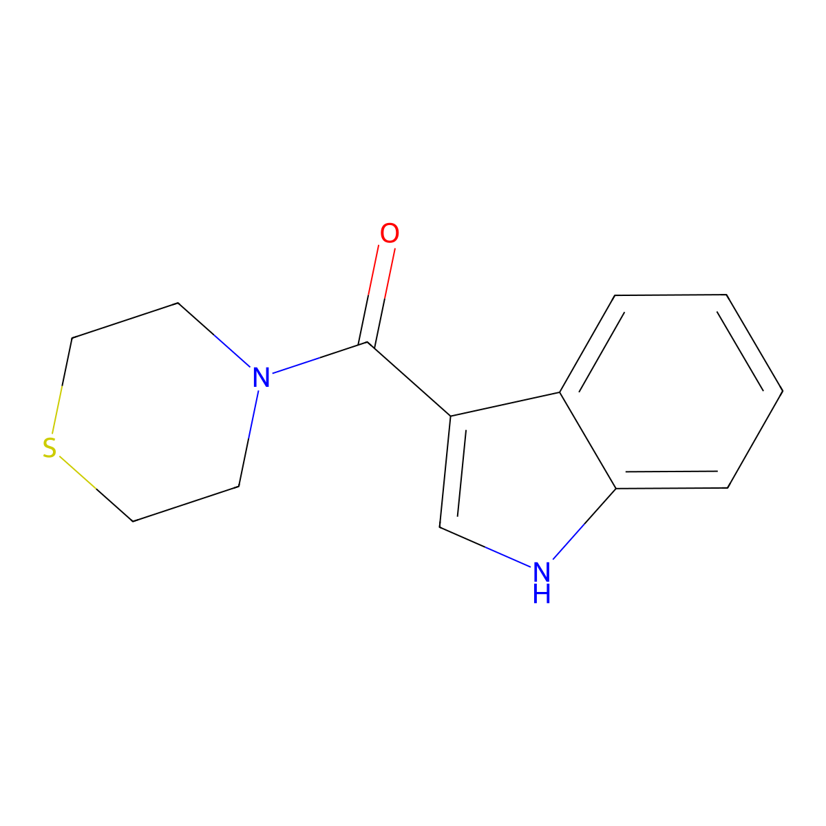 (1H-indol-3-yl)(thiomorpholino)methanone molecular structure, CAS 1155539-32-4