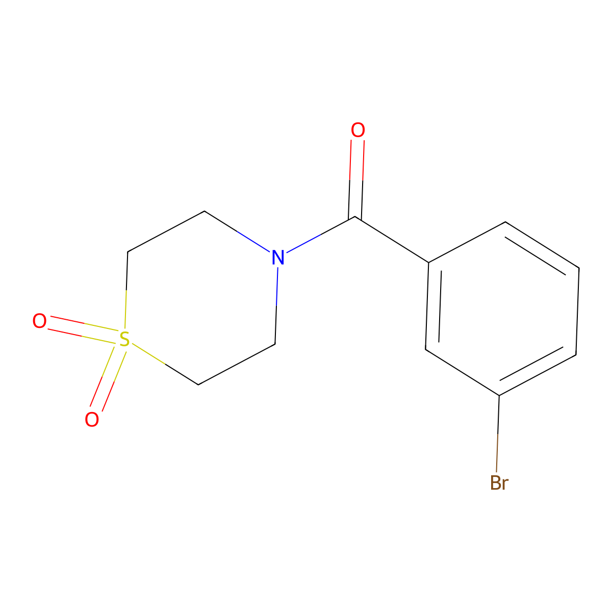 4-(3-Bromobenzoyl)-1lambda6-thiomorpholine-1,1-dione molecular structure, CAS 1155541-29-9