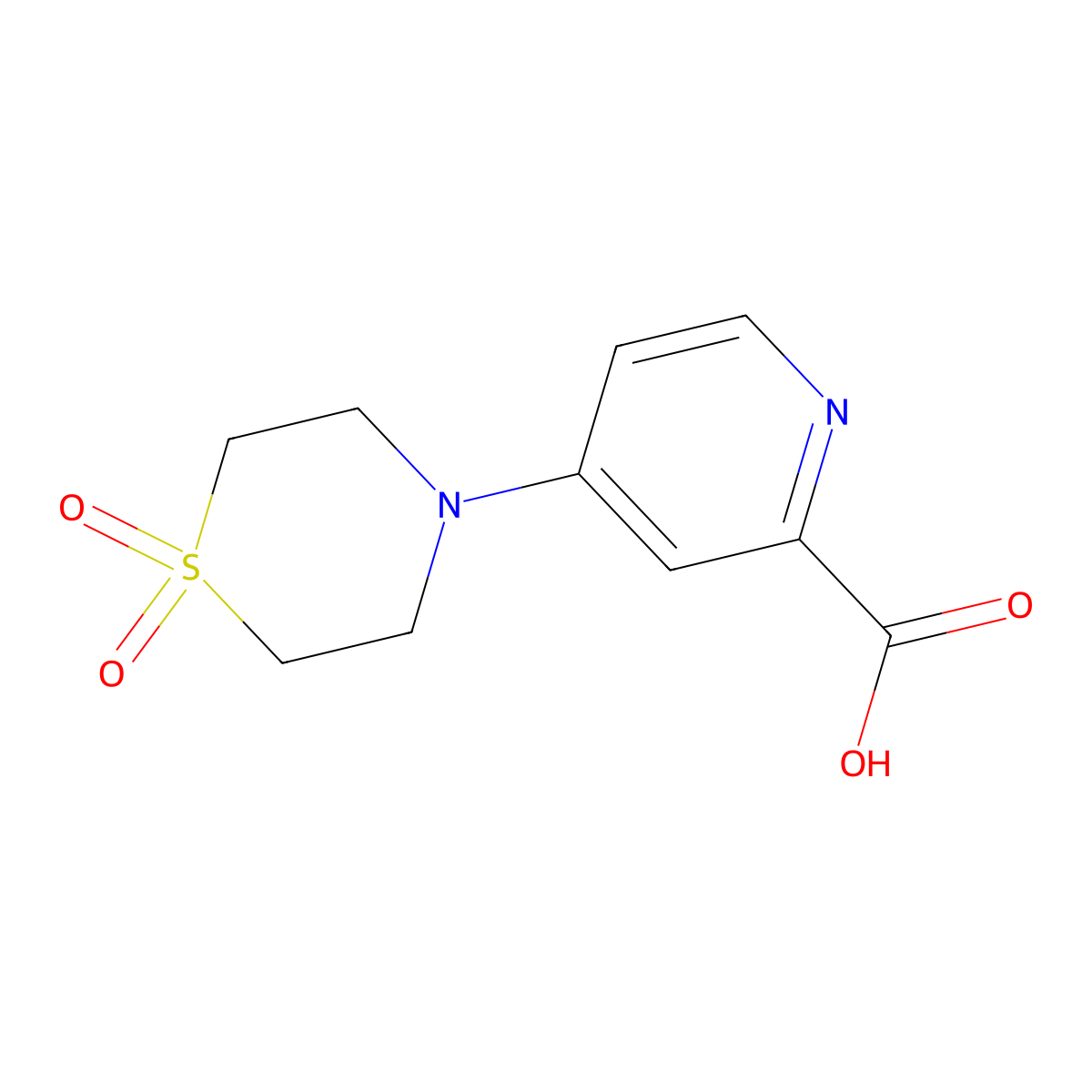 4-(1,1-Dioxo-1,4-thiazinan-4-yl)pyridine-2-carboxylic acid molecular structure, CAS 1155543-90-0