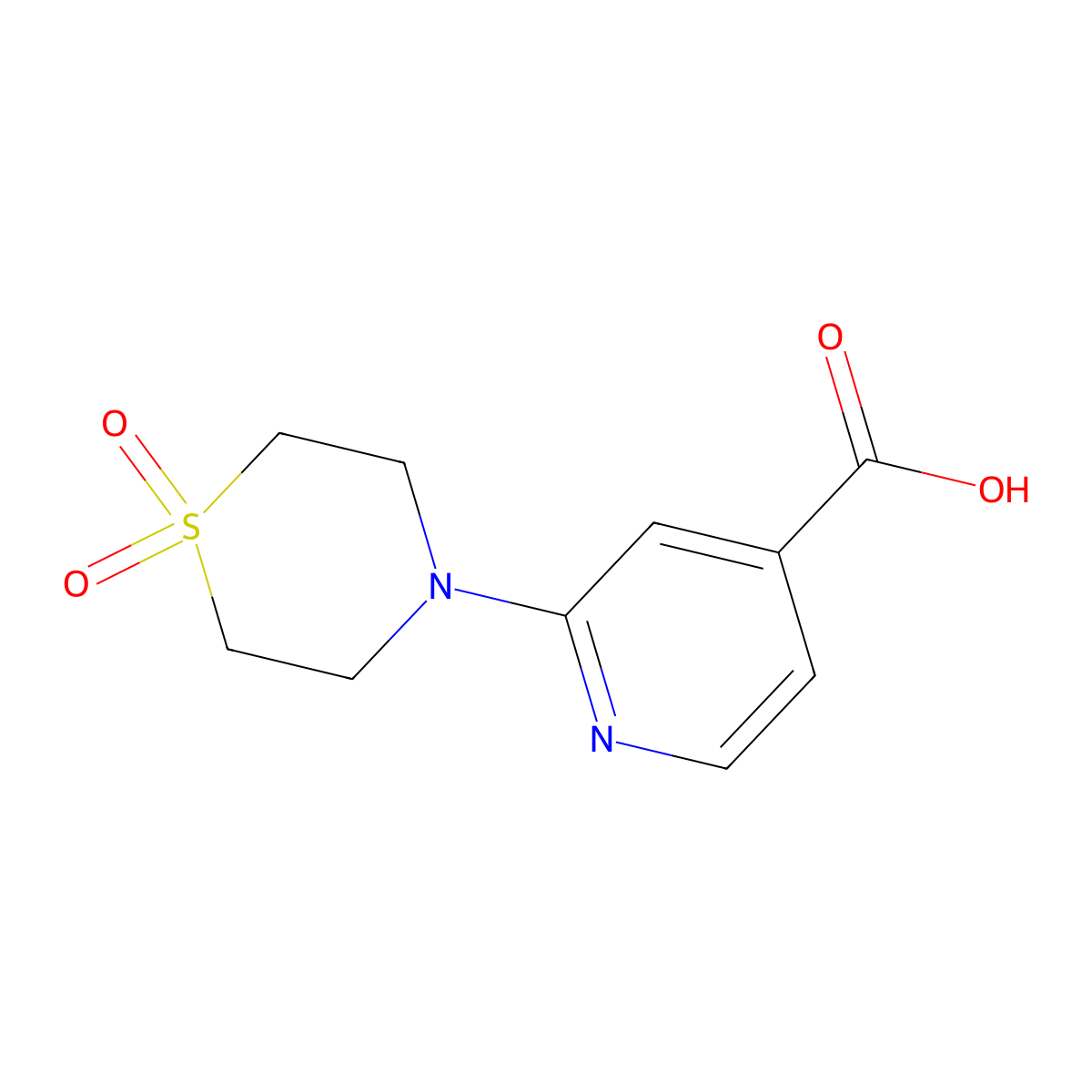 2-(1,1-Dioxo-1lambda6-thiomorpholin-4-yl)pyridine-4-carboxylic acid molecular structure, CAS 1155544-06-1