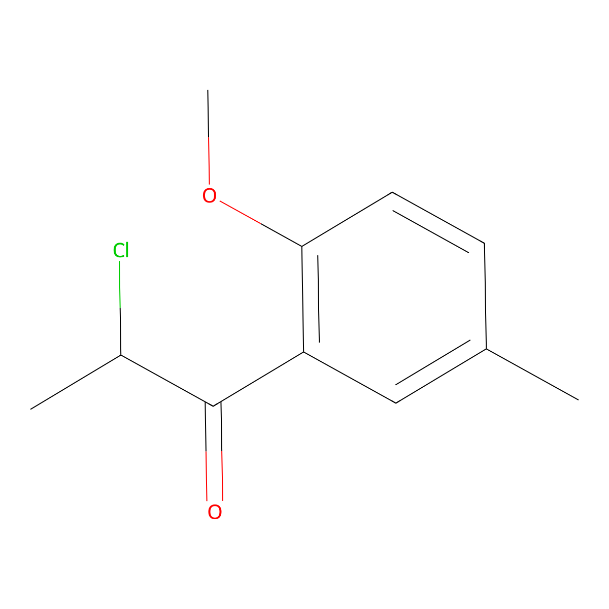 2-Chloro-1-(2-methoxy-5-methylphenyl)propan-1-one molecular structure, CAS 1155552-46-7
