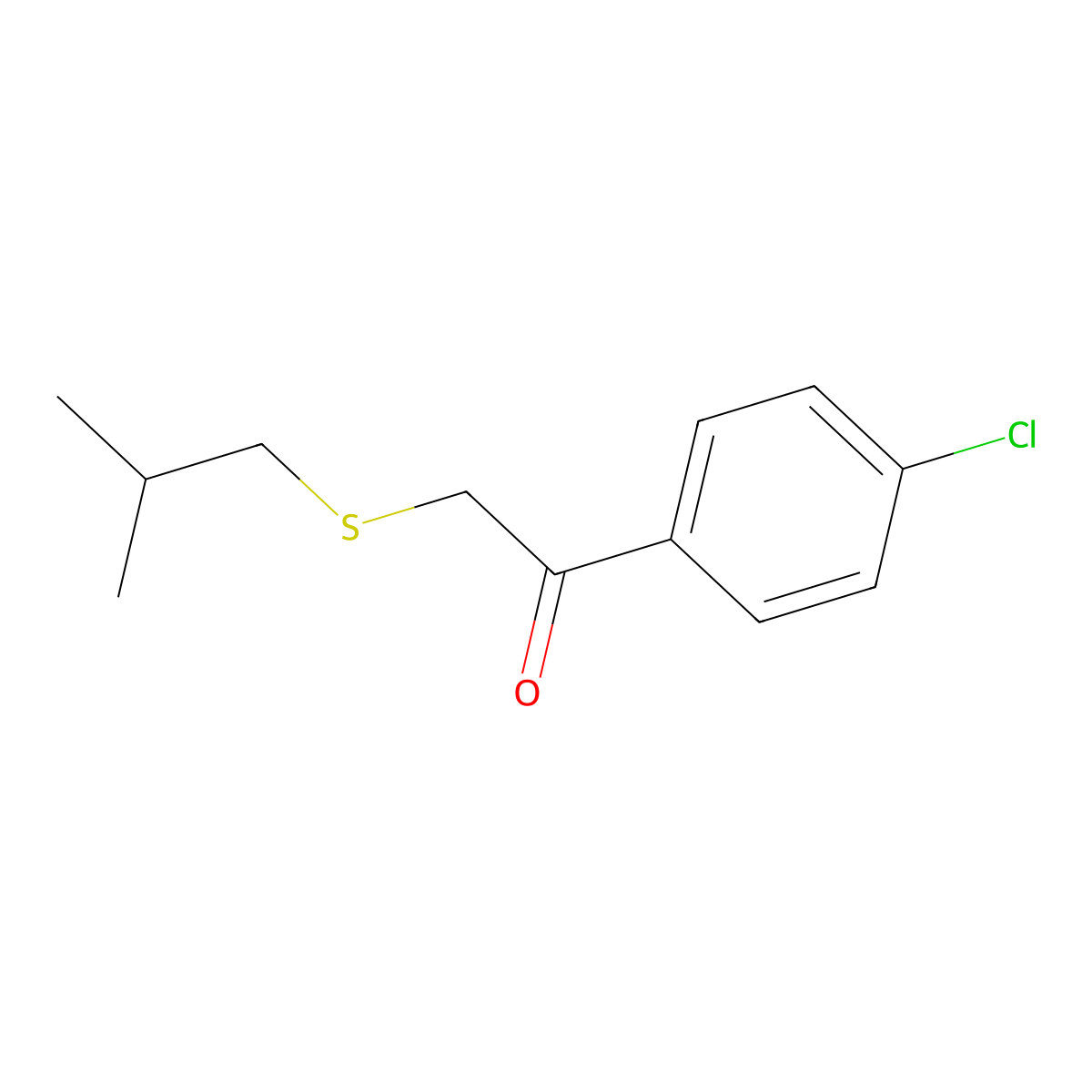 1-(4-Chlorophenyl)-2-[(2-methylpropyl)sulfanyl]ethan-1-one molecular structure, CAS 1155554-83-8