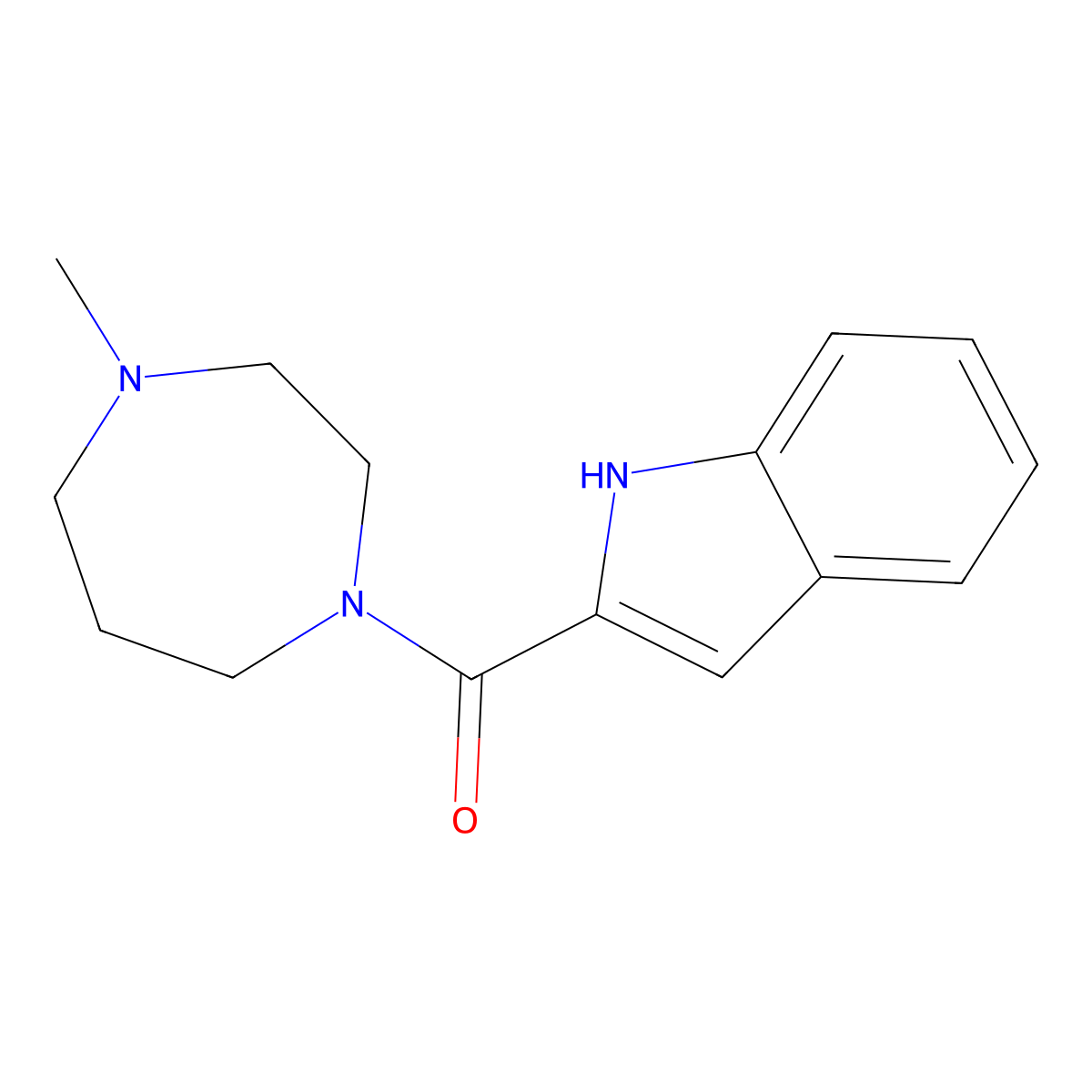 2-(4-methyl-1,4-diazepane-1-carbonyl)-1H-indole molecular structure, CAS 1155555-12-6