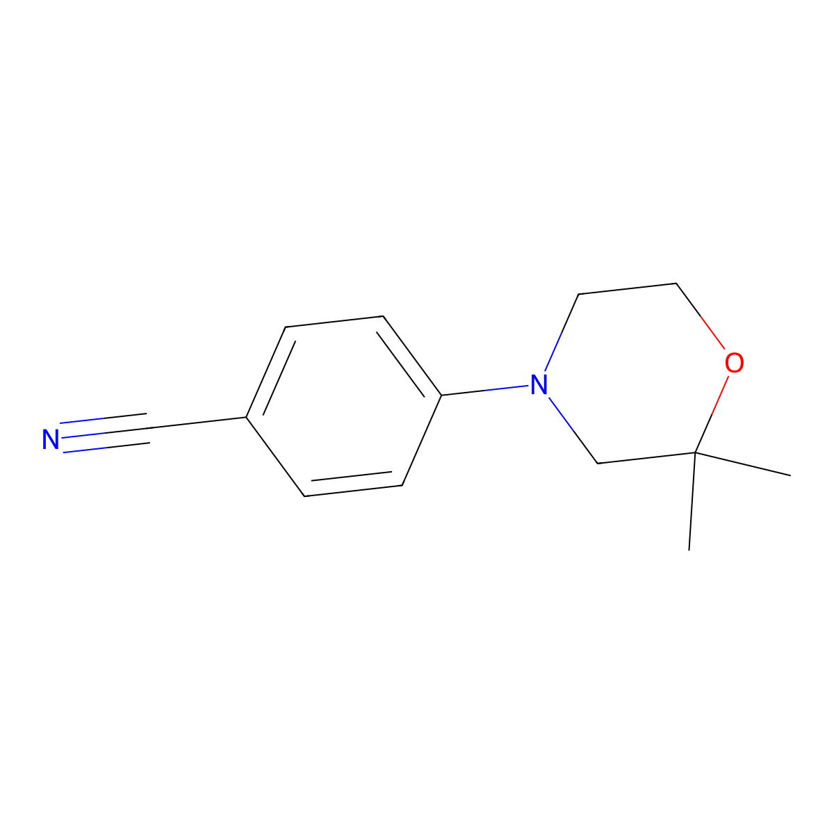 4-(2,2-Dimethylmorpholin-4-yl)benzonitrile molecular structure, CAS 1155559-87-7