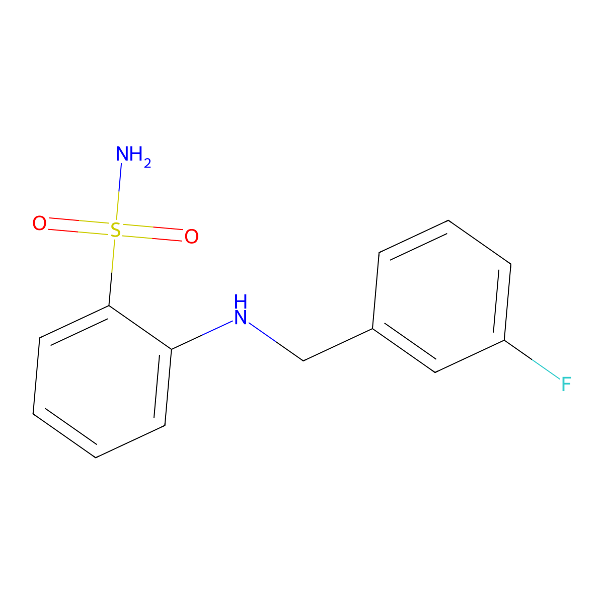 2-[(3-Fluorobenzyl)amino]benzenesulfonamide molecular structure, CAS 1155564-66-1