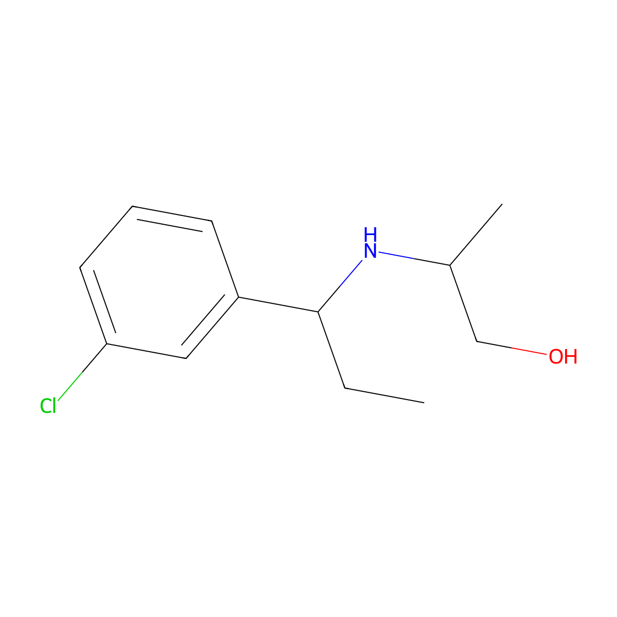 2-{[1-(3-Chlorophenyl)propyl]amino}propan-1-ol molecular structure, CAS 1155566-56-5