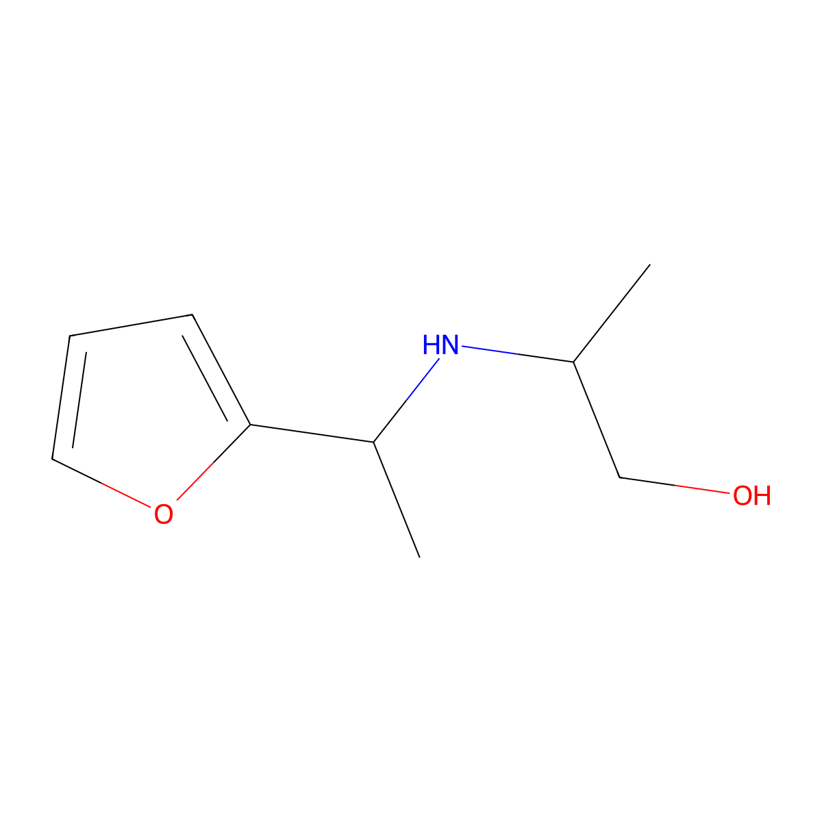 2-{[1-(Furan-2-yl)ethyl]amino}propan-1-ol molecular structure, CAS 1155566-63-4