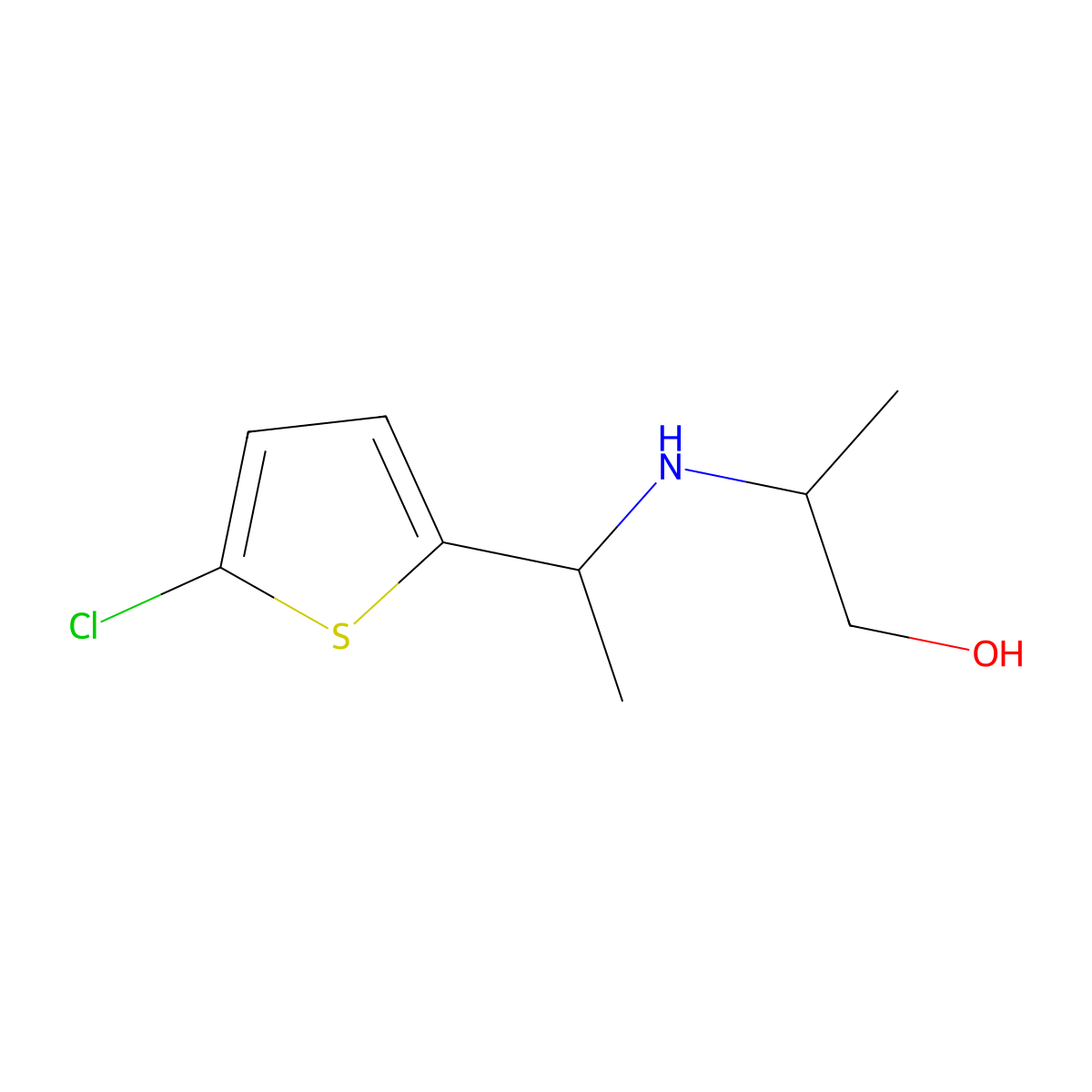2-{[1-(5-Chlorothiophen-2-yl)ethyl]amino}propan-1-ol molecular structure, CAS 1155566-86-1