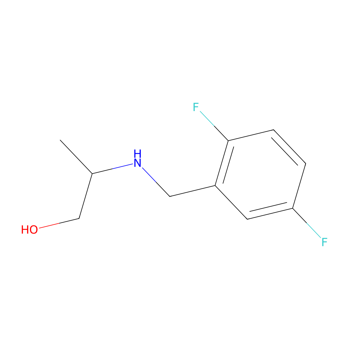 2-{[(2,5-Difluorophenyl)methyl]amino}propan-1-ol molecular structure, CAS 1155567-09-1