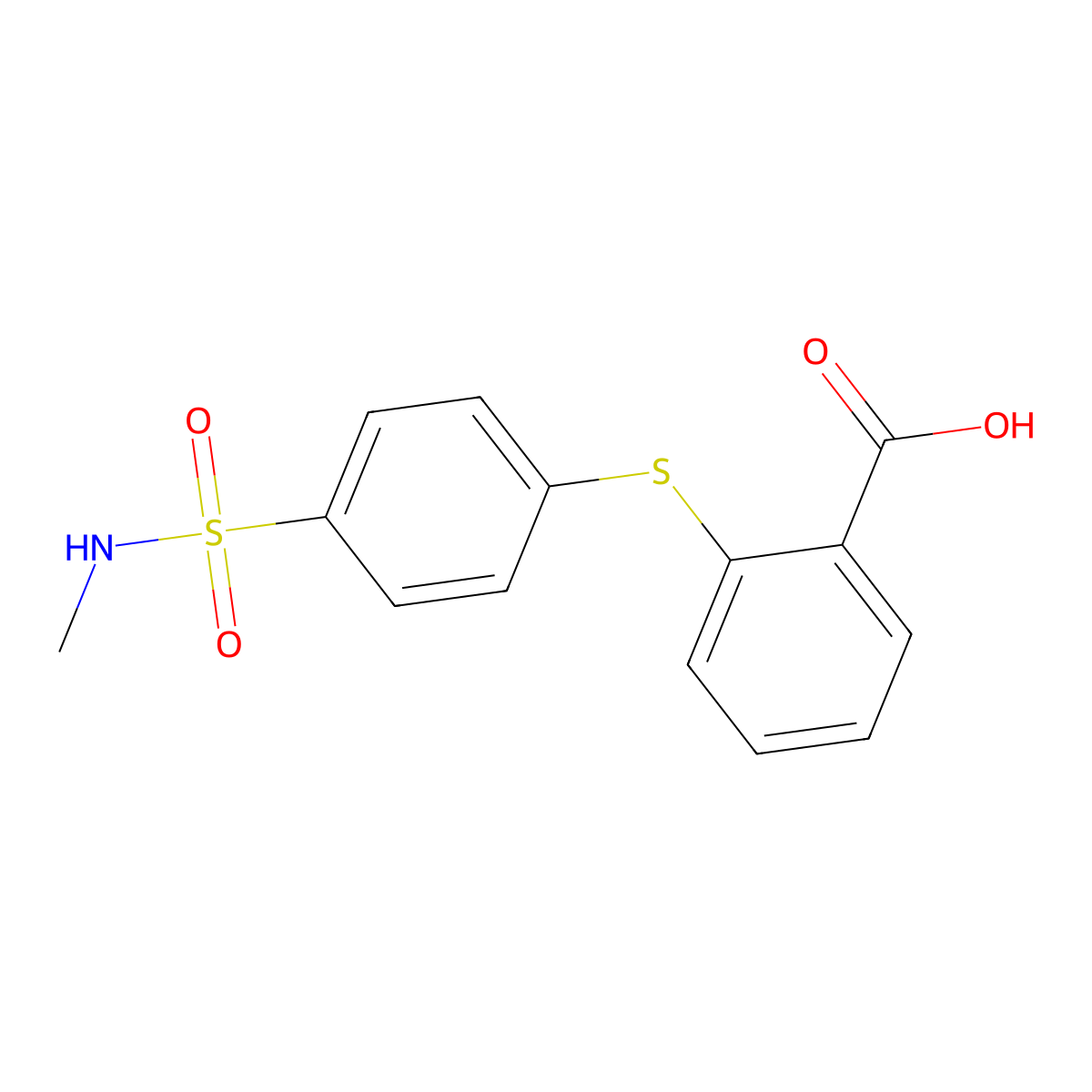 2-{[4-(Methylsulfamoyl)phenyl]sulfanyl}benzoic acid molecular structure, CAS 1155567-20-6