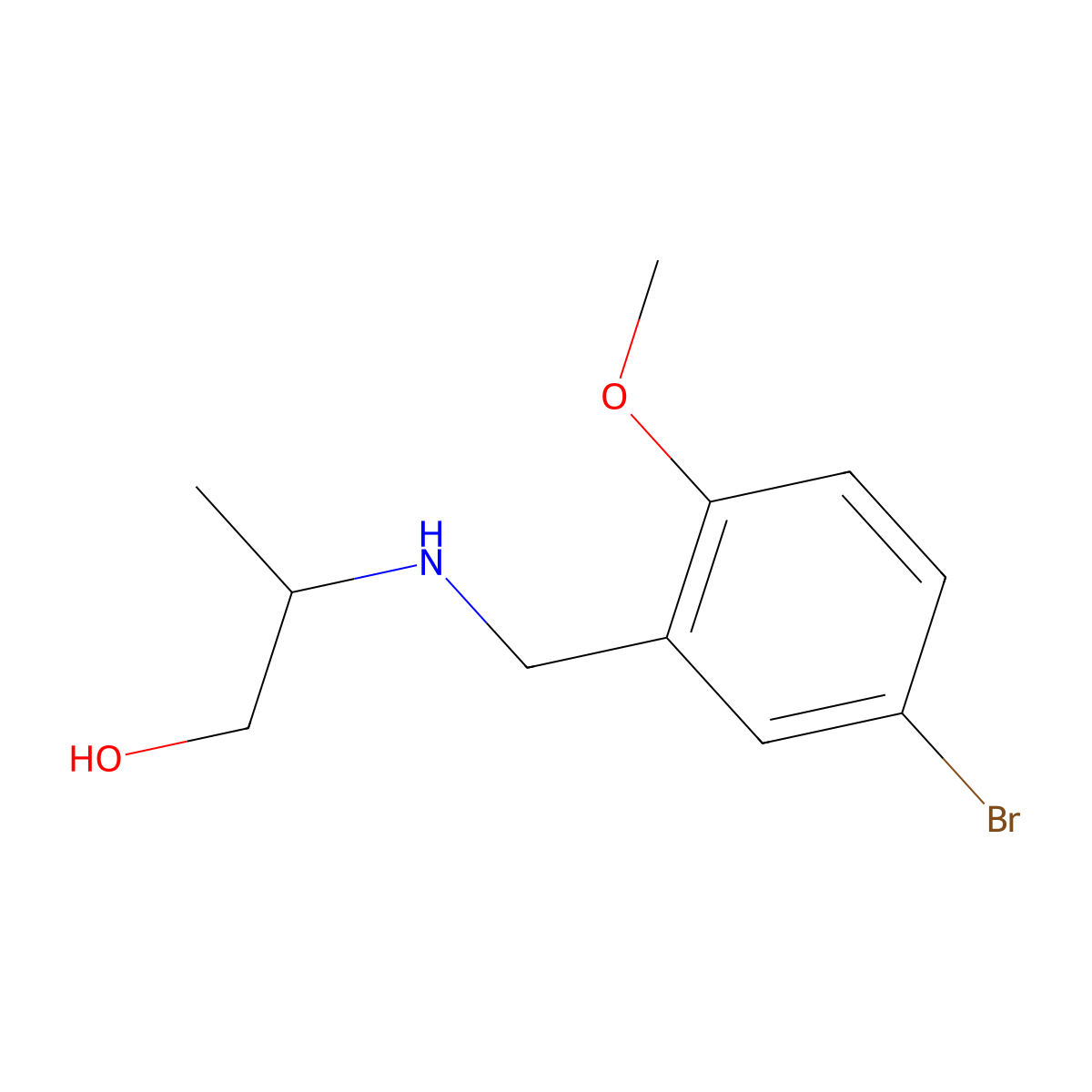 2-{[(5-Bromo-2-methoxyphenyl)methyl]amino}propan-1-ol molecular structure, CAS 1155567-73-9