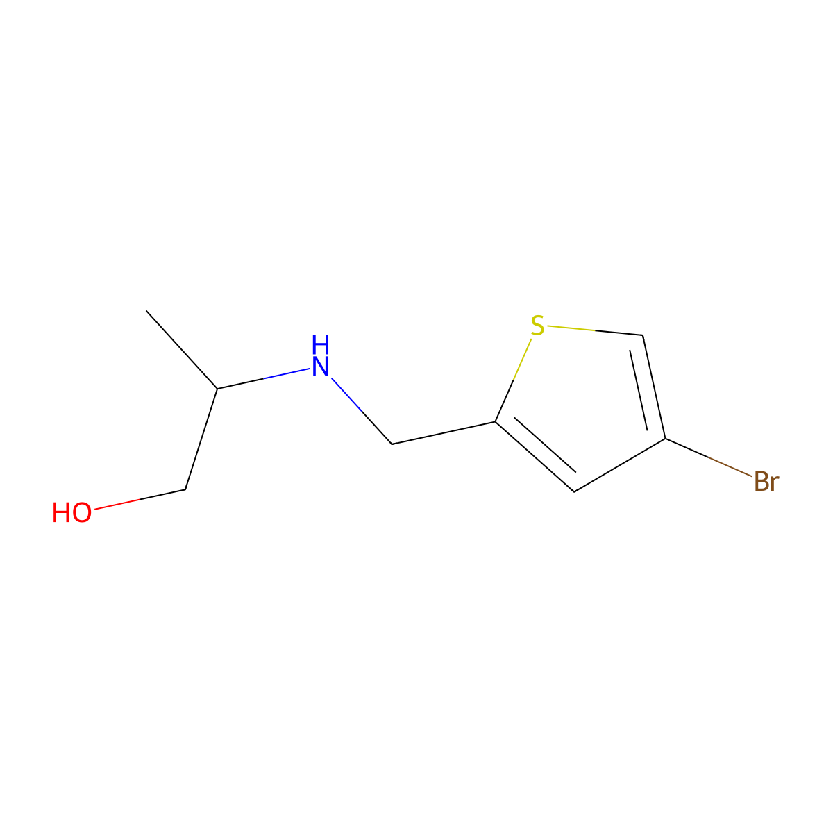 2-{[(4-Bromothiophen-2-yl)methyl]amino}propan-1-ol molecular structure, CAS 1155567-96-6