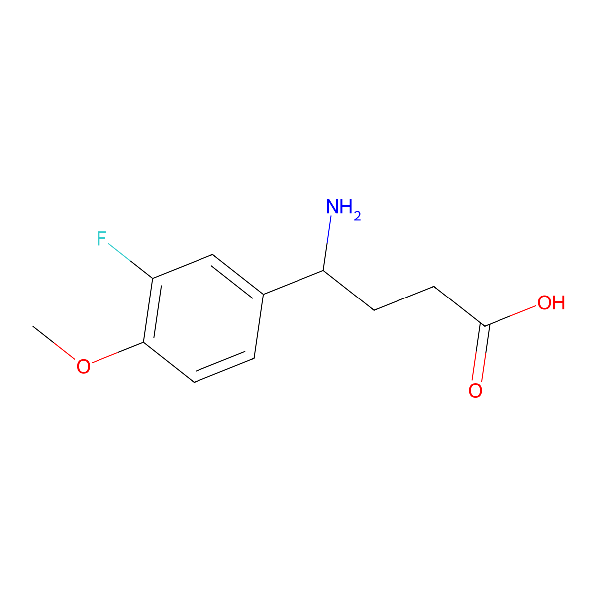 4-Amino-4-(3-fluoro-4-methoxyphenyl)butanoic acid molecular structure, CAS 1155569-00-8