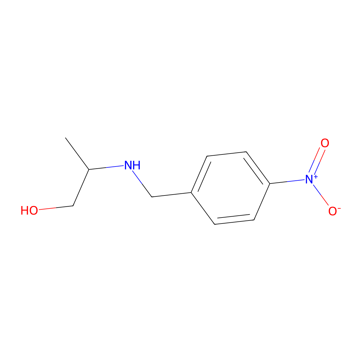2-{[(4-Nitrophenyl)methyl]amino}propan-1-ol molecular structure, CAS 1155570-58-3