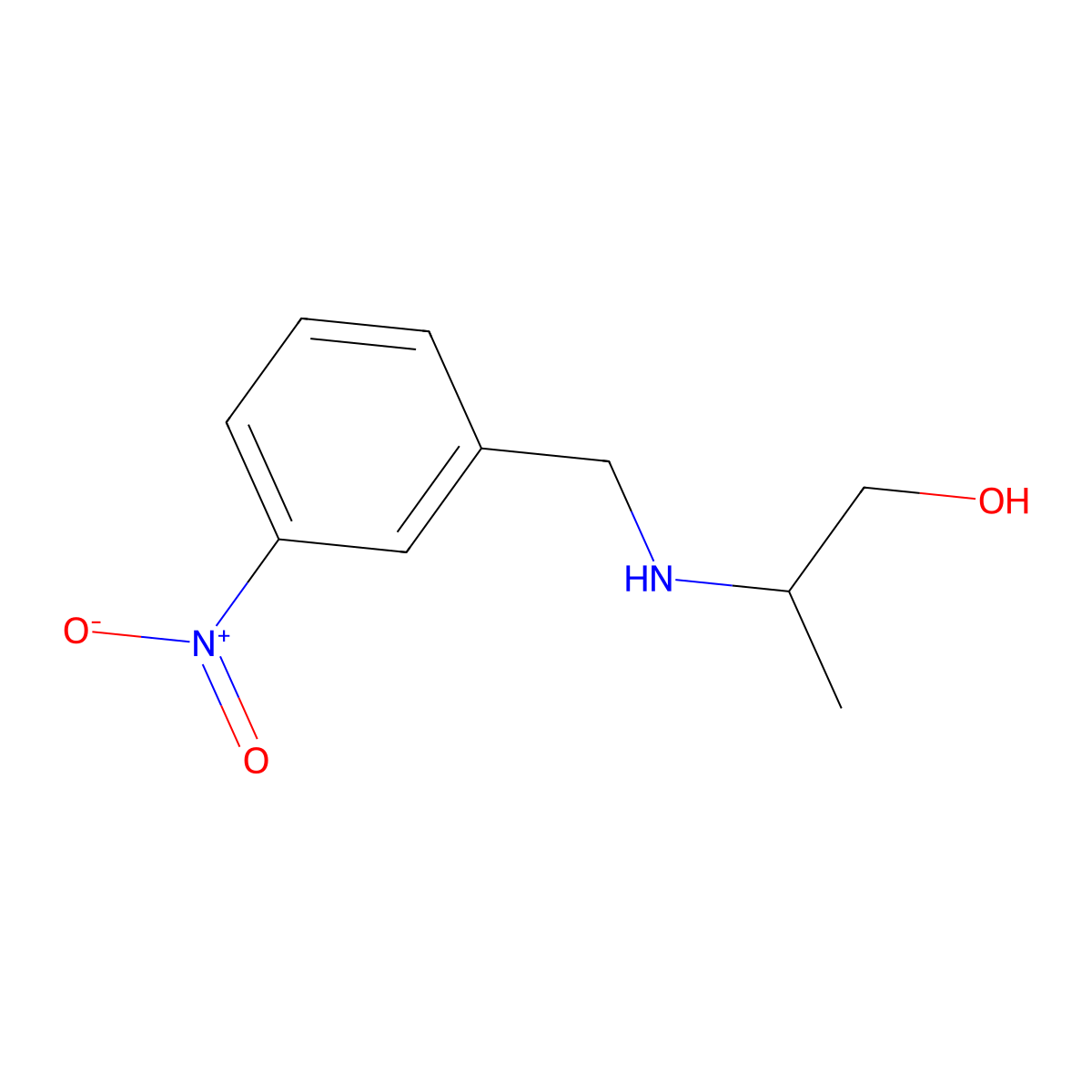2-{[(3-Nitrophenyl)methyl]amino}propan-1-ol molecular structure, CAS 1155570-65-2
