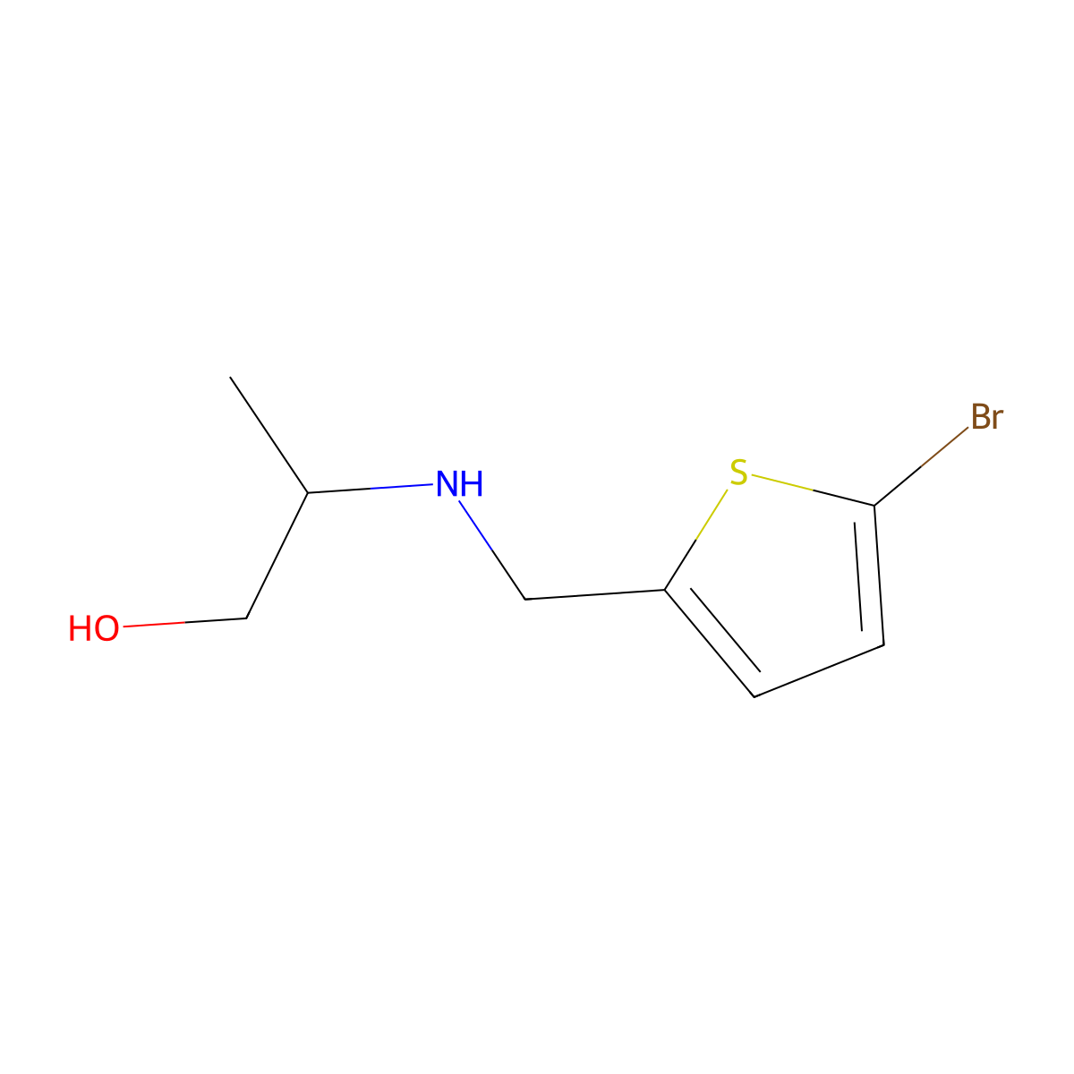 2-{[(5-Bromothiophen-2-yl)methyl]amino}propan-1-ol molecular structure, CAS 1155571-67-7