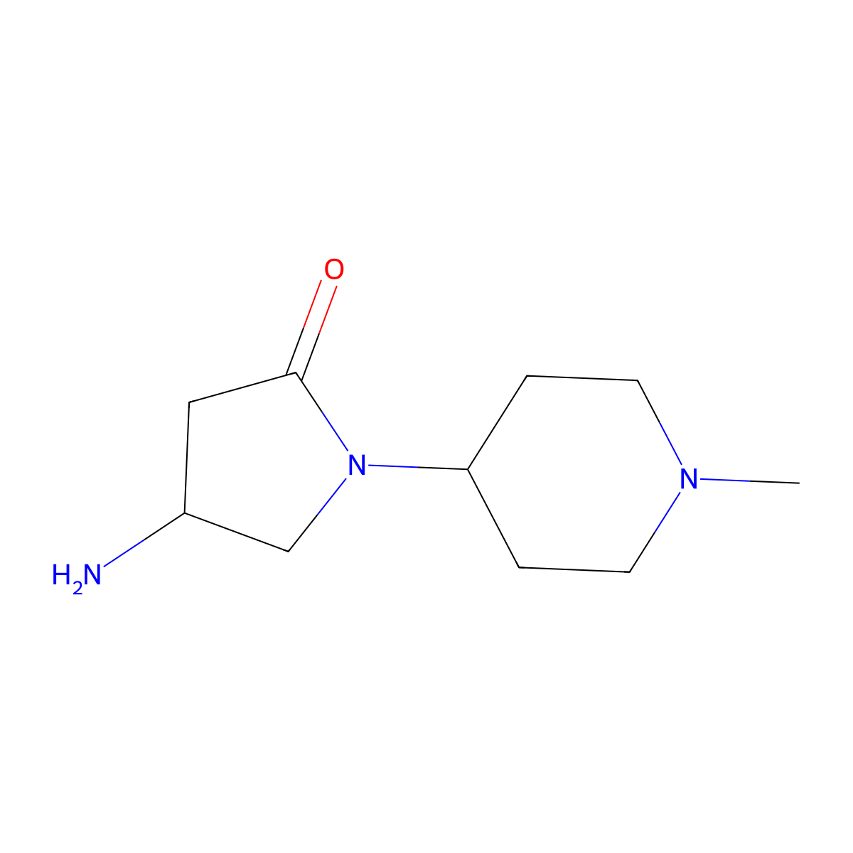 4-Amino-1-(1-methylpiperidin-4-yl)pyrrolidin-2-one molecular structure, CAS 1155572-75-0