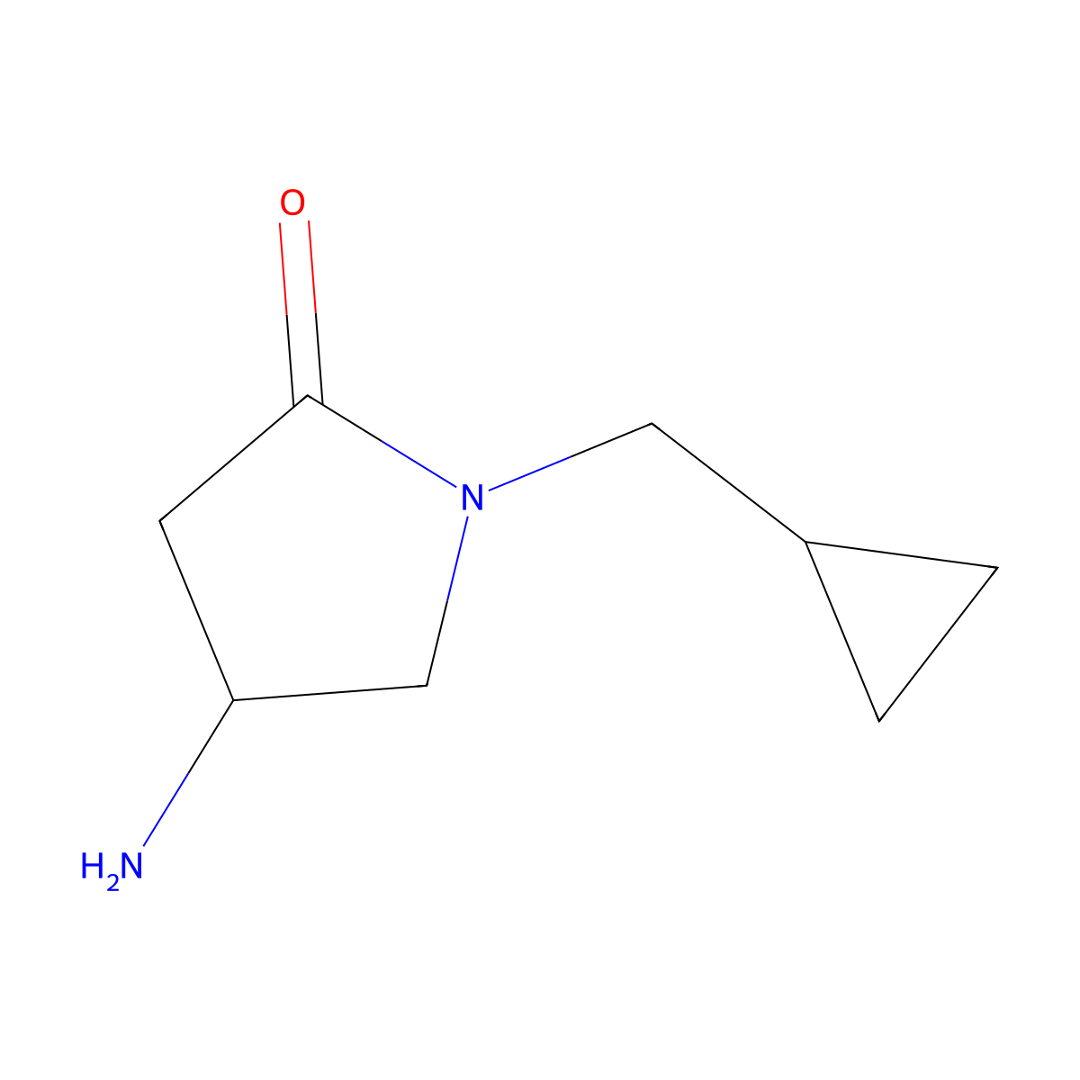 4-Amino-1-(cyclopropylmethyl)pyrrolidin-2-one molecular structure, CAS 1155572-93-2