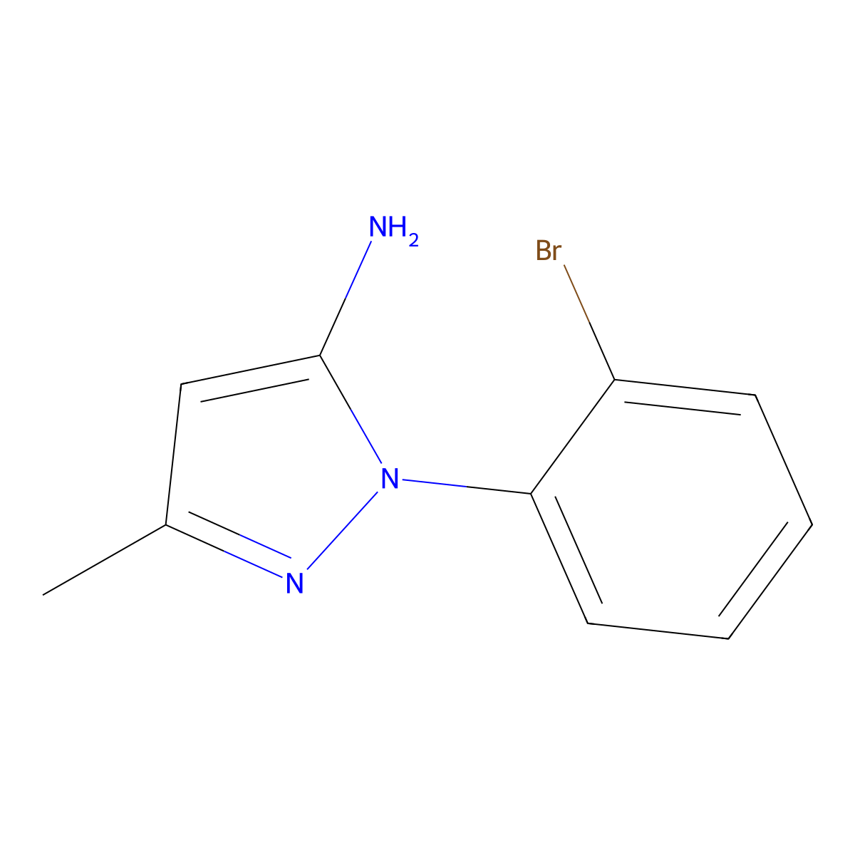 1-(2-Bromophenyl)-3-methyl-1H-pyrazol-5-amine molecular structure, CAS 1155573-56-0