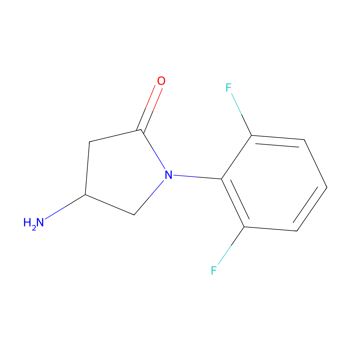 4-Amino-1-(2,6-difluorophenyl)pyrrolidin-2-one molecular structure, CAS 1155574-01-8