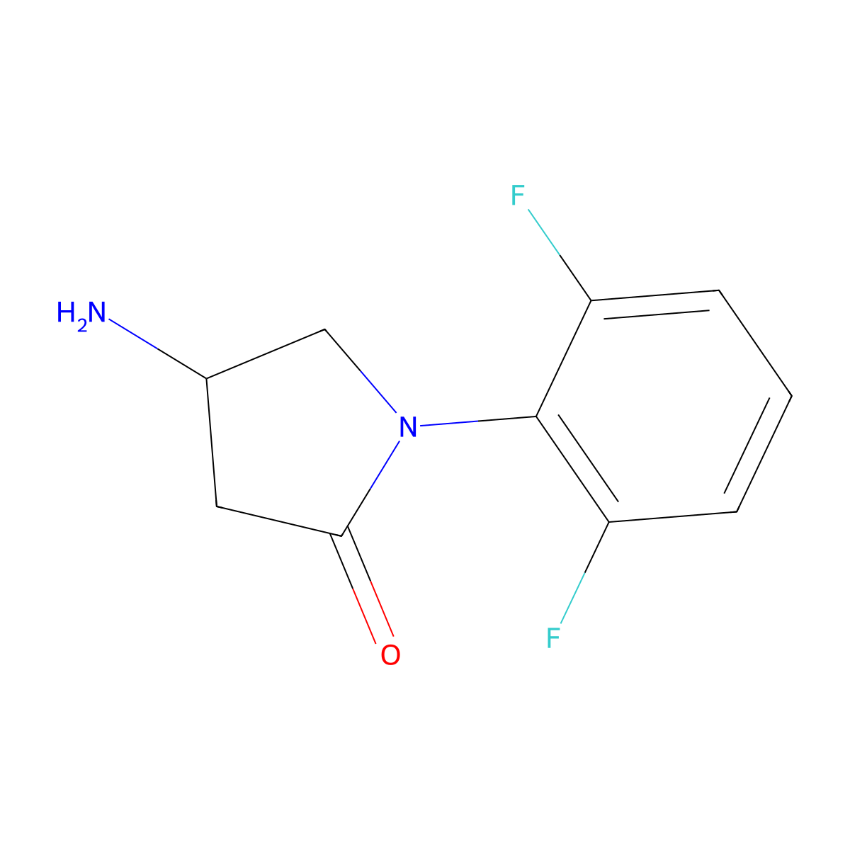 4-Amino-1-(2,6-difluorophenyl)pyrrolidin-2-one molecular structure, CAS 1155574-01-8
