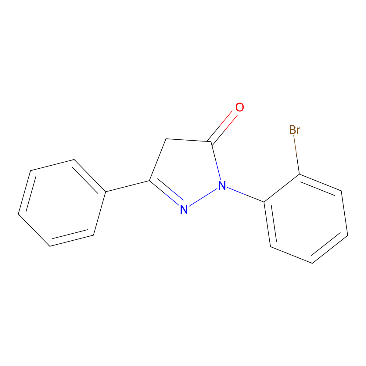 1-(2-bromophenyl)-3-phenyl-4,5-dihydro-1H-pyrazol-5-one molecular structure, CAS 1155574-58-5