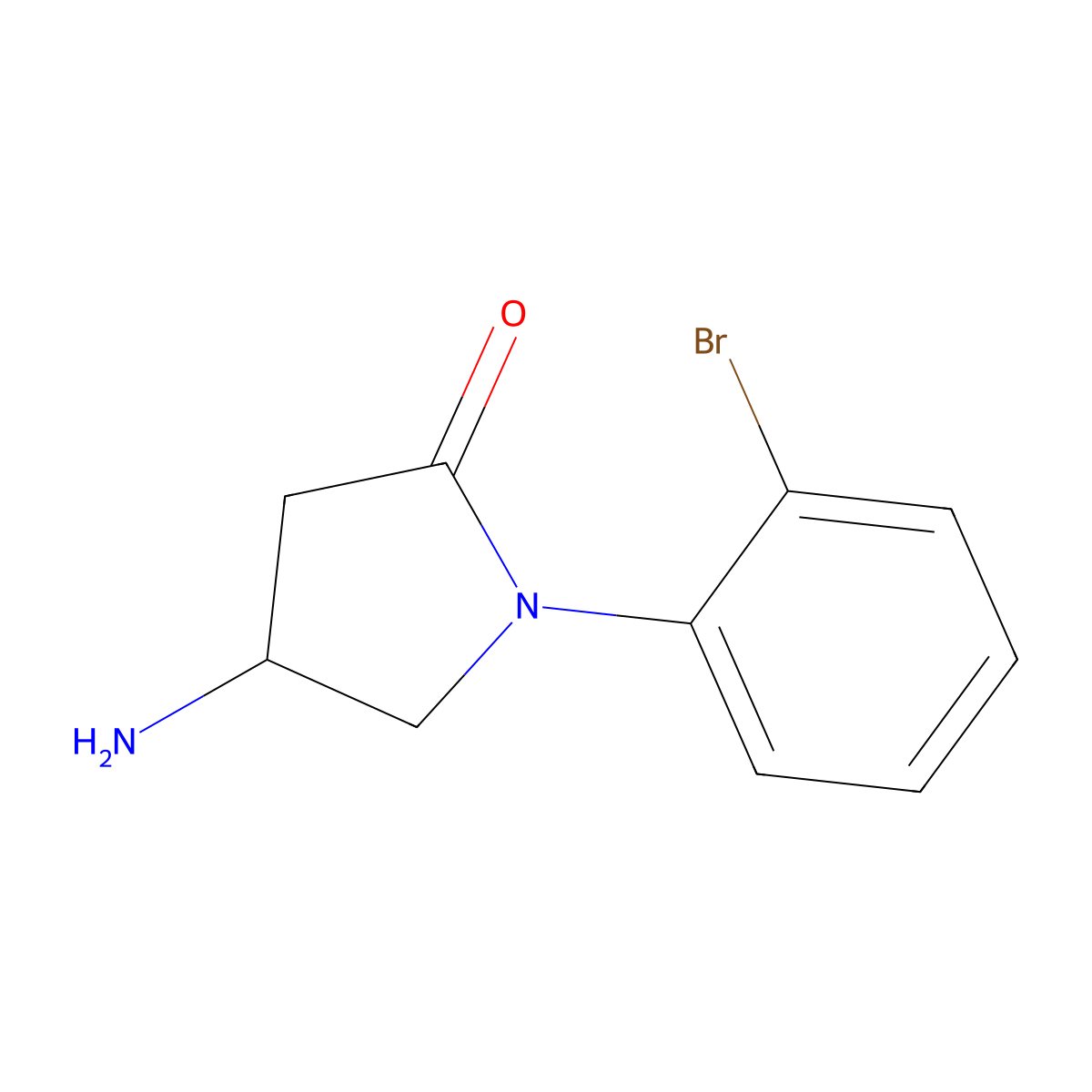 4-Amino-1-(2-bromophenyl)pyrrolidin-2-one molecular structure, CAS 1155575-37-3