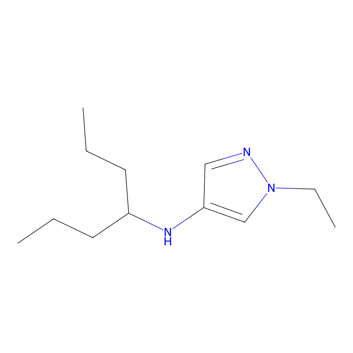 1-Ethyl-N-(heptan-4-yl)-1H-pyrazol-4-amine molecular structure, CAS 1155575-82-8