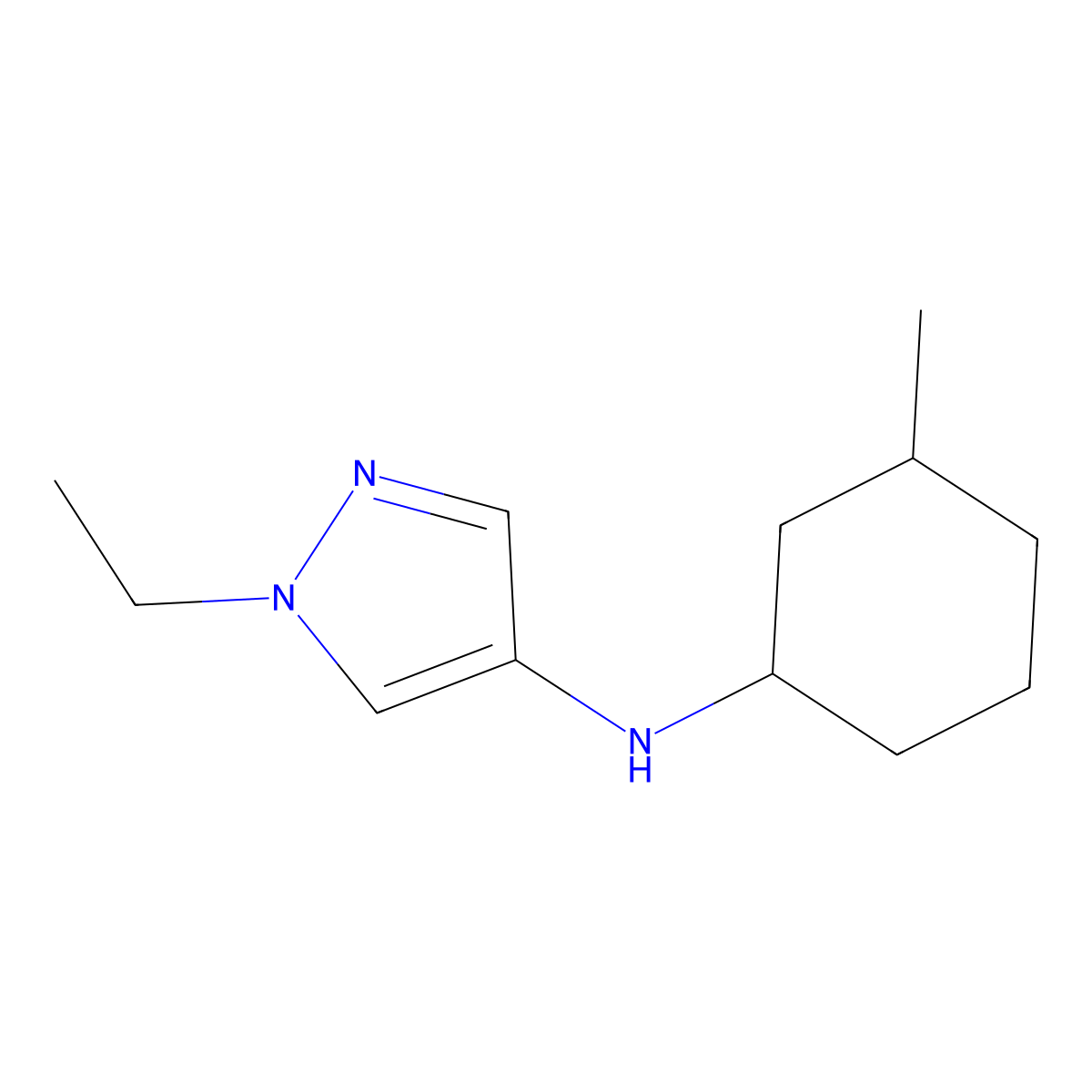 1-Ethyl-N-(3-methylcyclohexyl)-1H-pyrazol-4-amine molecular structure, CAS 1155577-85-7