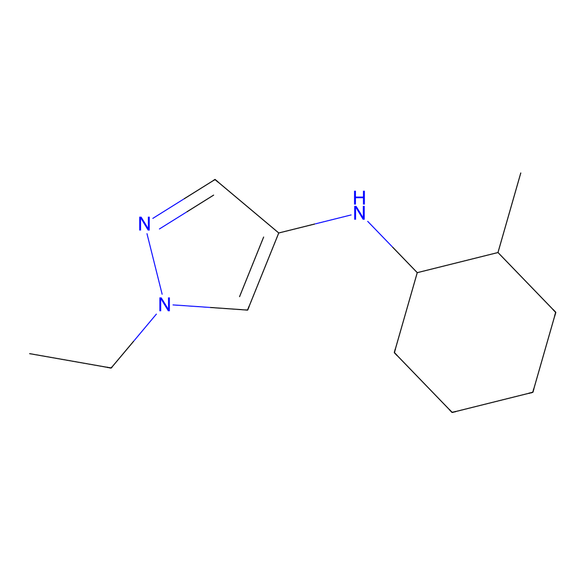1-Ethyl-N-(2-methylcyclohexyl)-1H-pyrazol-4-amine molecular structure, CAS 1155577-89-1