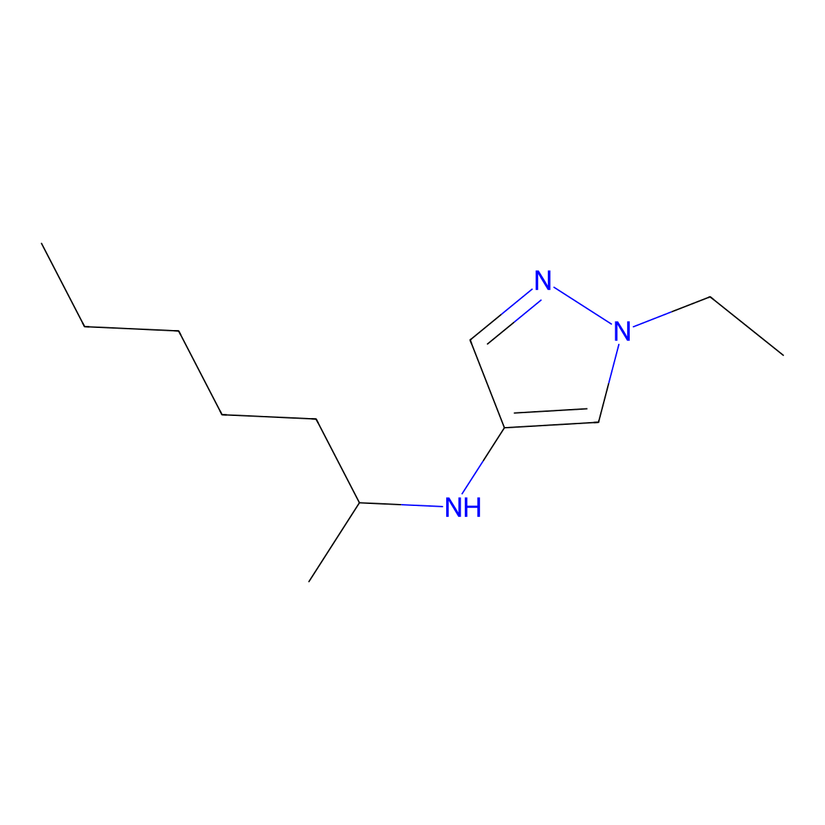 1-Ethyl-N-(heptan-2-yl)-1H-pyrazol-4-amine molecular structure, CAS 1155579-57-9