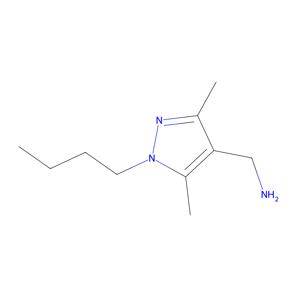 (1-Butyl-3,5-dimethyl-1h-pyrazol-4-yl)methanamine molecular structure, CAS 1155590-99-0