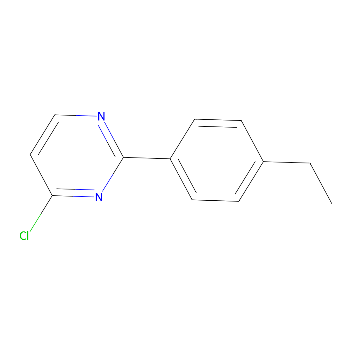 4-Chloro-2-(4-ethylphenyl)pyrimidine molecular structure, CAS 1155594-97-0