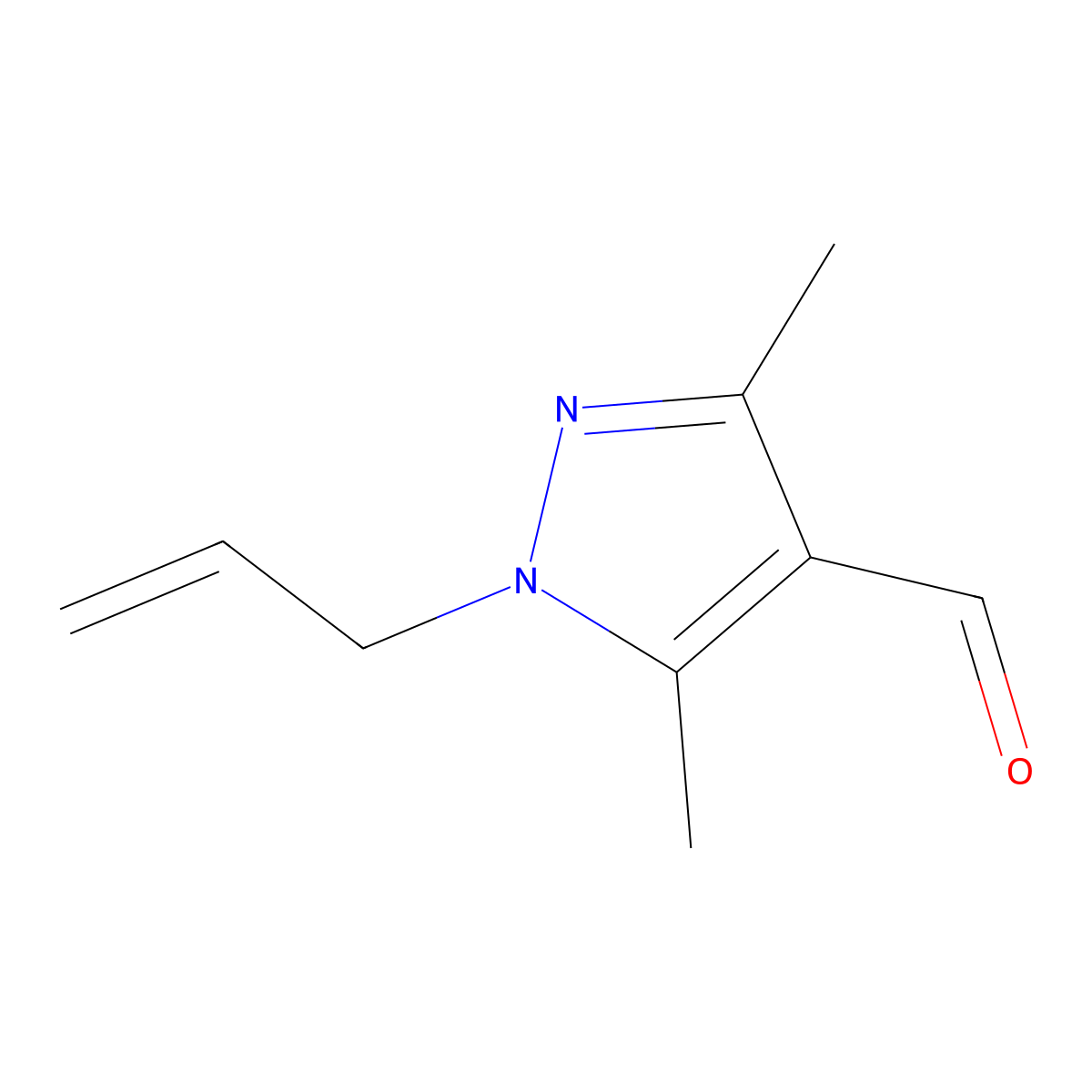3,5-Dimethyl-1-(prop-2-en-1-yl)-1H-pyrazole-4-carbaldehyde molecular structure, CAS 1155595-91-7