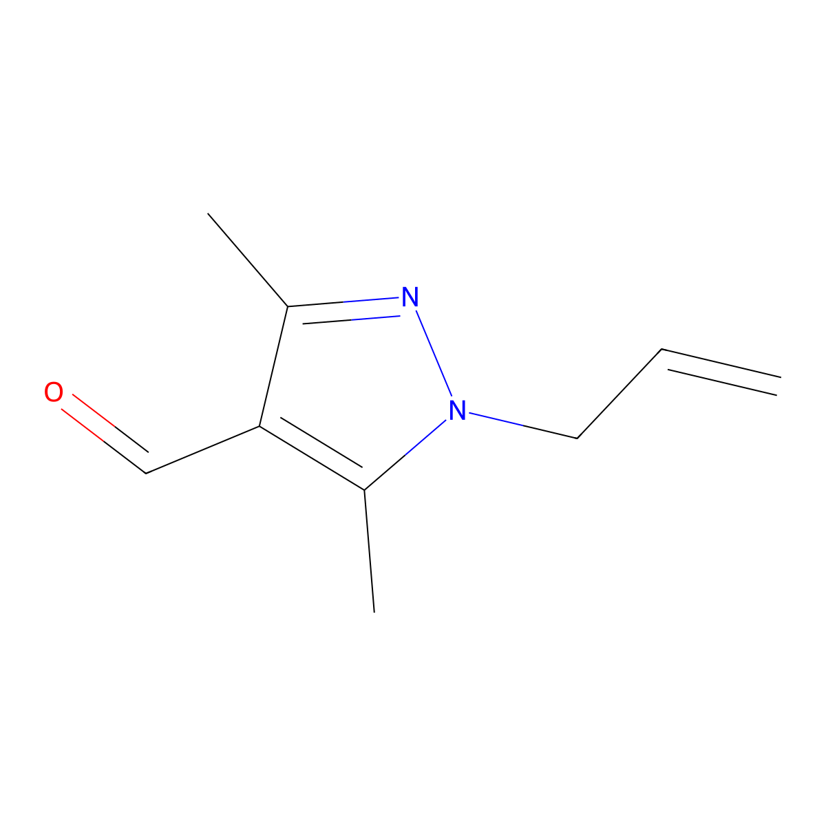 3,5-Dimethyl-1-(prop-2-en-1-yl)-1H-pyrazole-4-carbaldehyde molecular structure, CAS 1155595-91-7