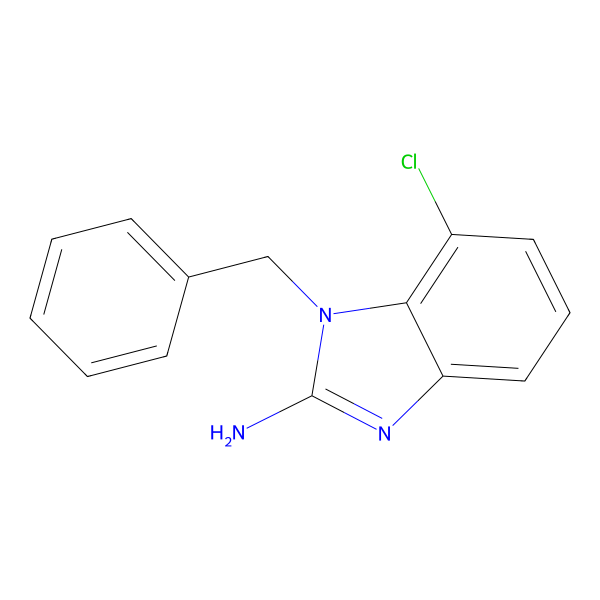 1-benzyl-7-chloro-1H-1,3-benzodiazol-2-amine molecular structure, CAS 1155596-86-3
