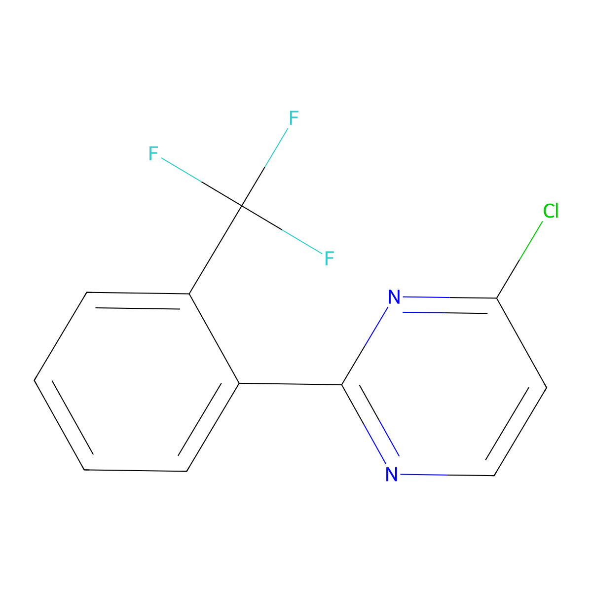 4-Chloro-2-(2-(trifluoromethyl)phenyl)pyrimidine molecular structure, CAS 1155598-43-8