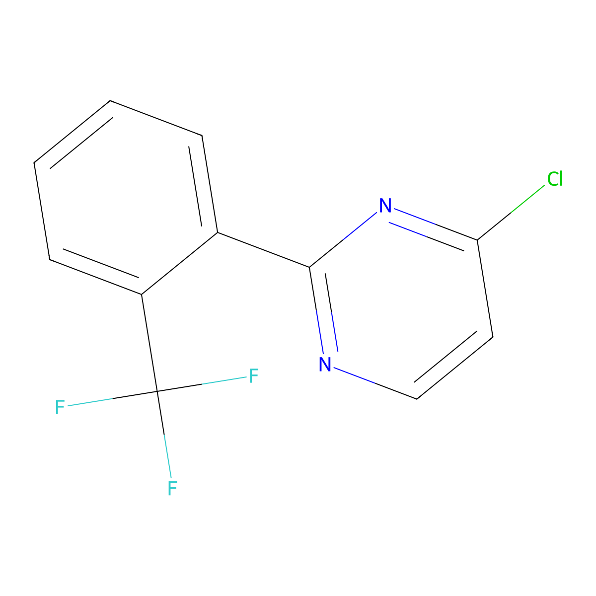 4-Chloro-2-(2-(trifluoromethyl)phenyl)pyrimidine molecular structure, CAS 1155598-43-8