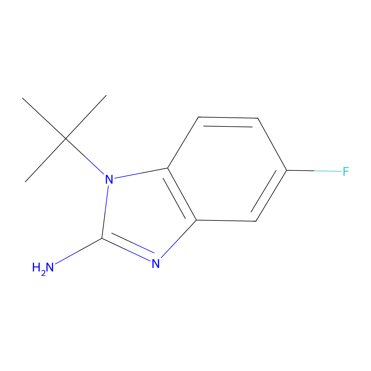 1-Tert-butyl-5-fluorobenzimidazol-2-amine molecular structure, CAS 1155598-93-8