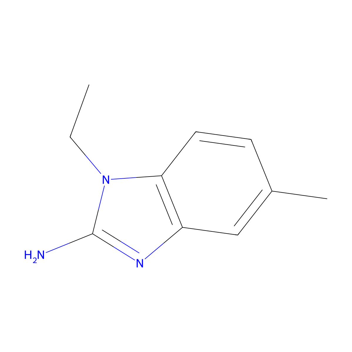 1-ethyl-5-methyl-1H-1,3-benzodiazol-2-amine molecular structure, CAS 1155599-00-0